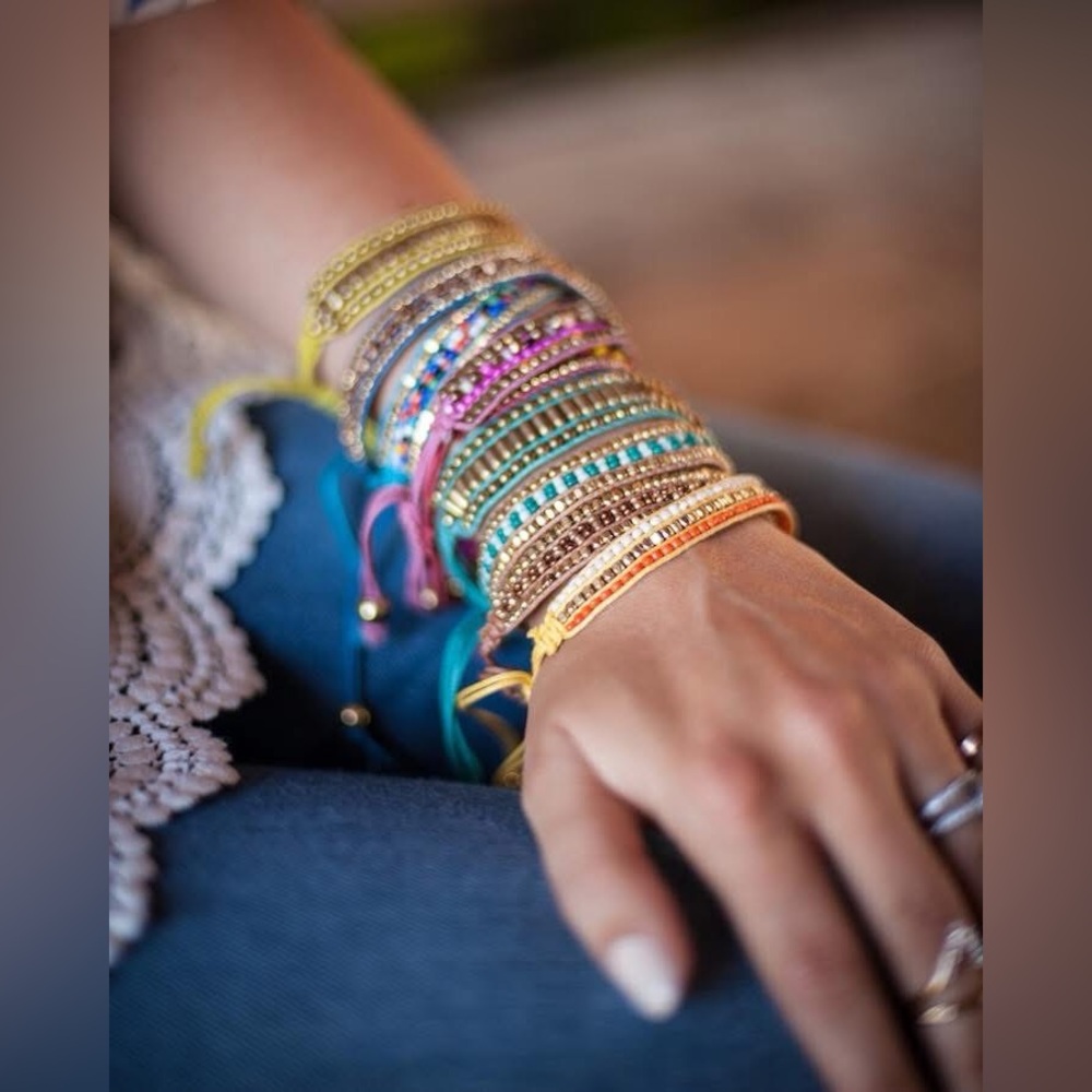 NWOT Grace & Lace Indian Beaded Bracelet Set of 2